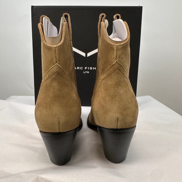 MARC FISHER New in Box Evereve Marlie Western Cowboy Boot in Tan Leather // 8 - Picture 4 of 10